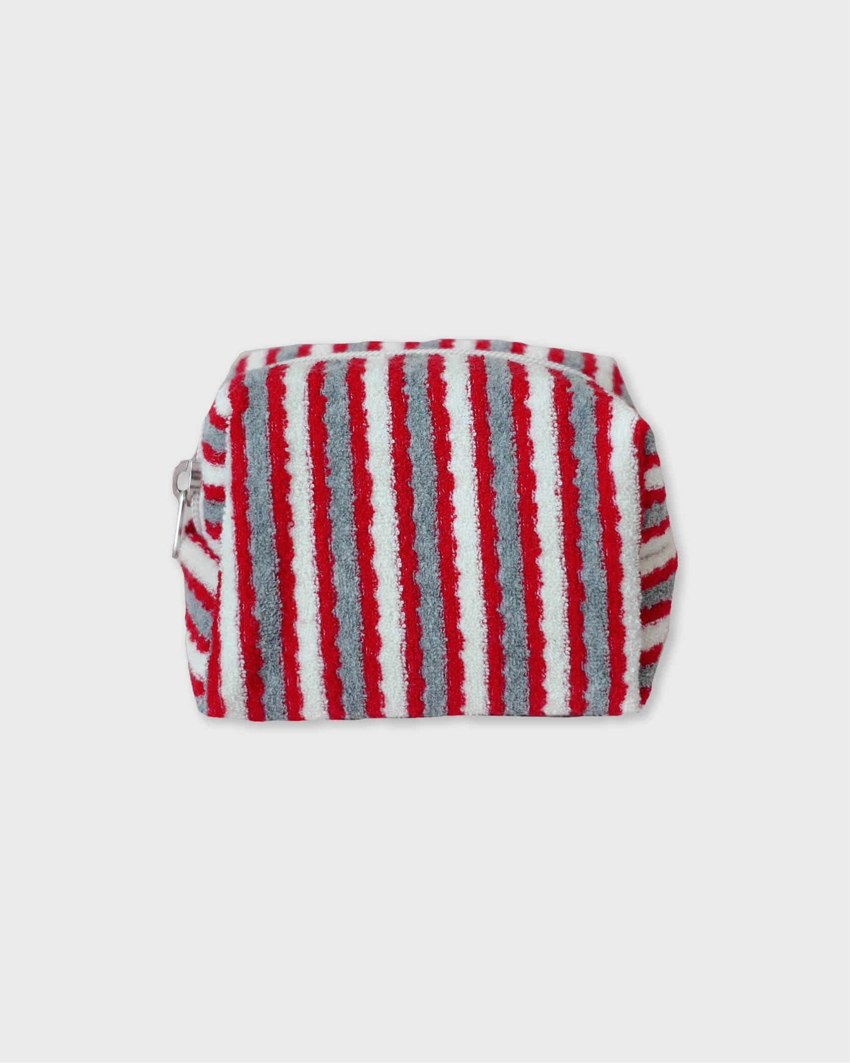 언폴드,unfold,에코백,파우치,천가방,친환경가방,Stripe terry pouch (red-gray)