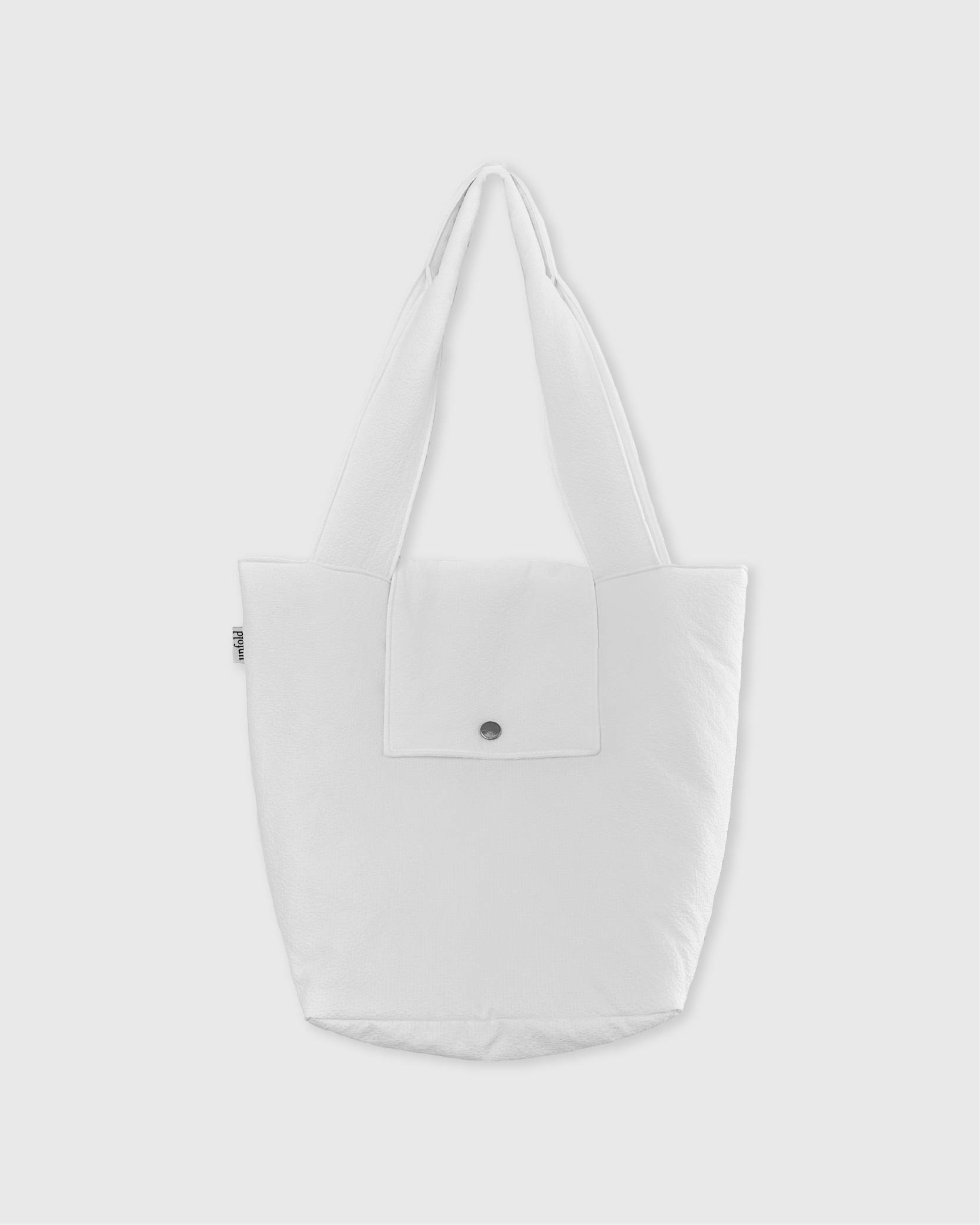 언폴드,unfold,에코백,파우치,천가방,친환경가방,Seersucker padded bag (white)