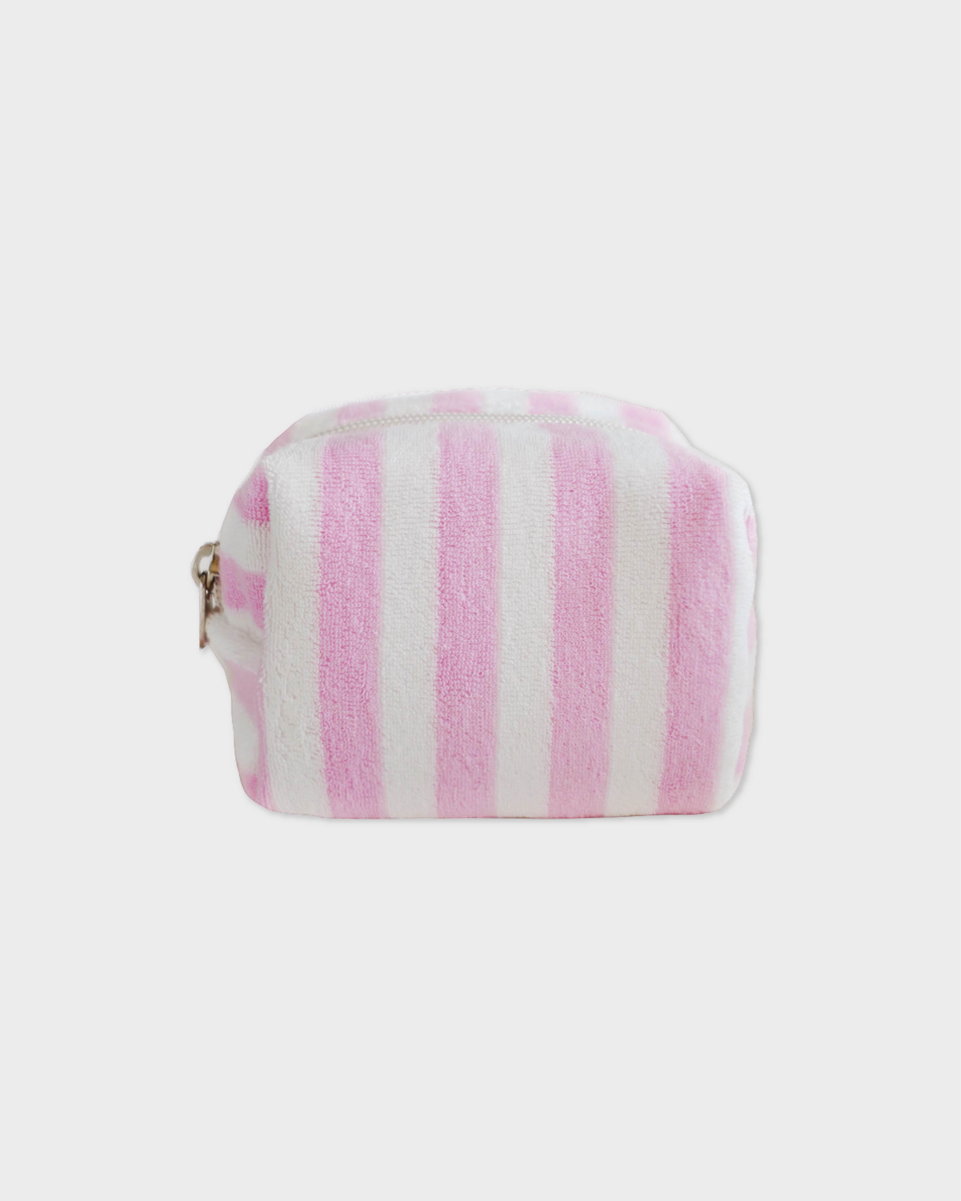 언폴드,unfold,에코백,파우치,천가방,코스터,백팩,스크런치Stripe terry pouch (blush pink)