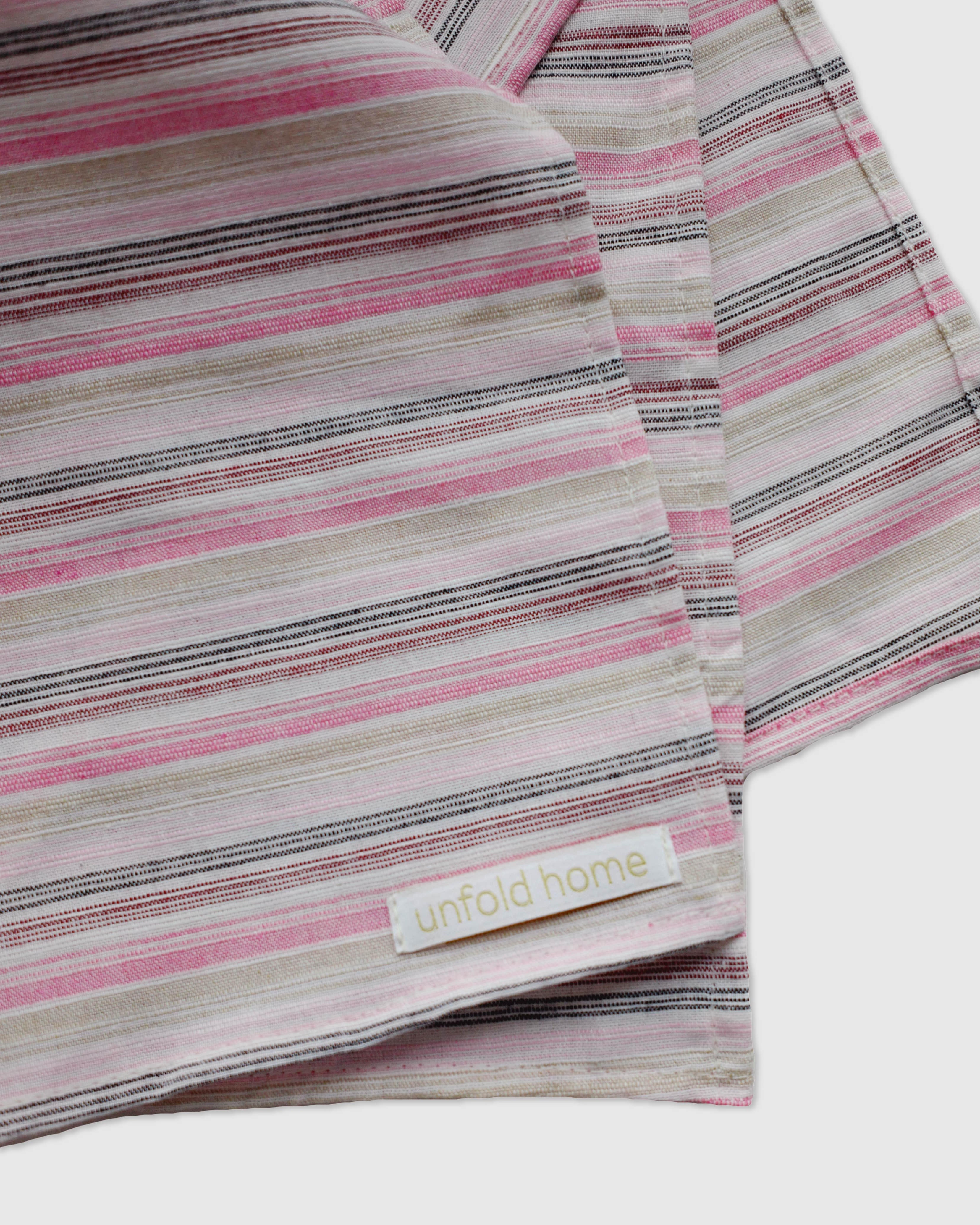 언폴드,unfold,에코백,파우치,천가방,코스터,백팩,스크런치Stripe kitchen cloth (pink)