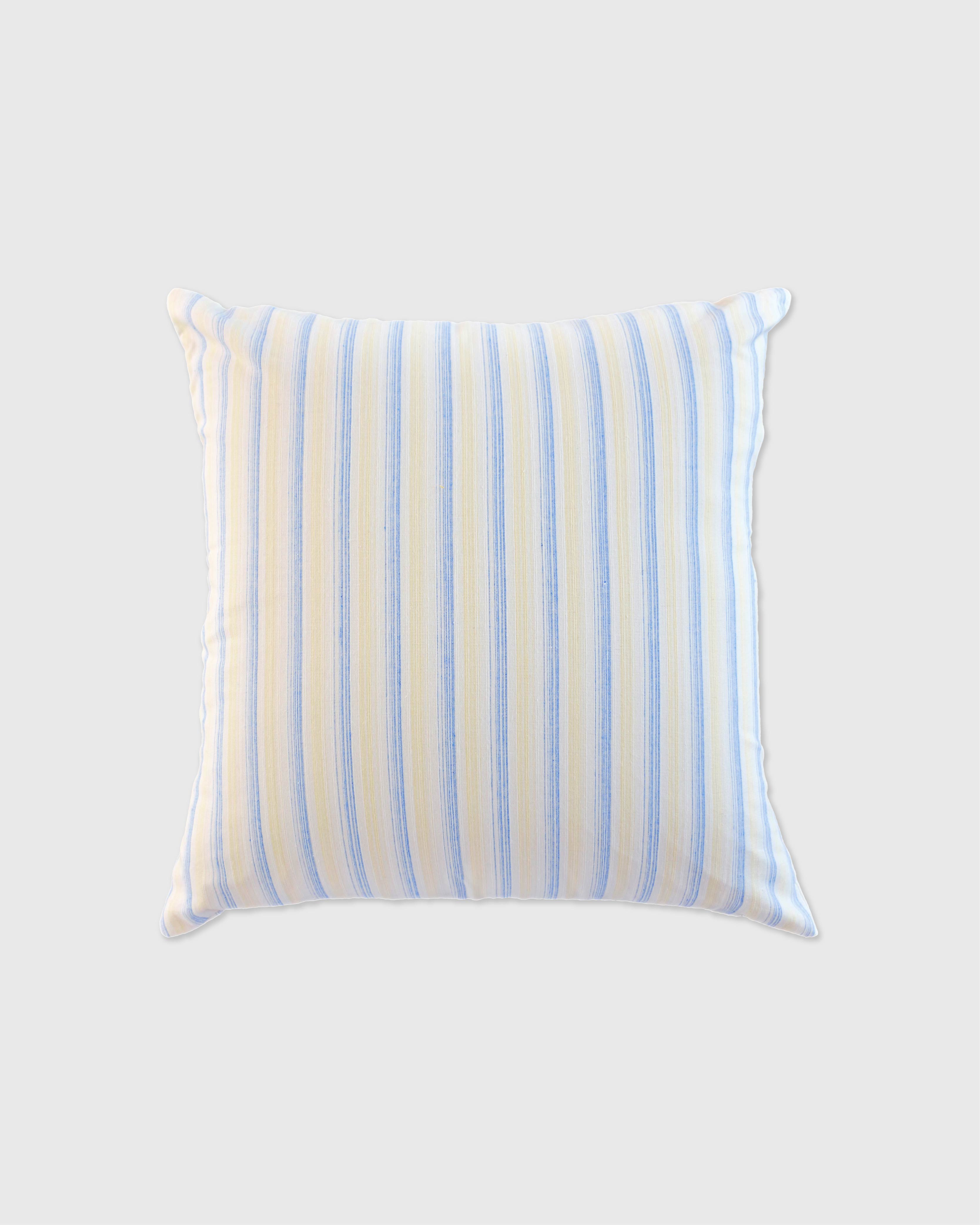 언폴드,unfold,에코백,파우치,천가방,코스터,백팩,스크런치Stripe cushion cover (yellow-blue)